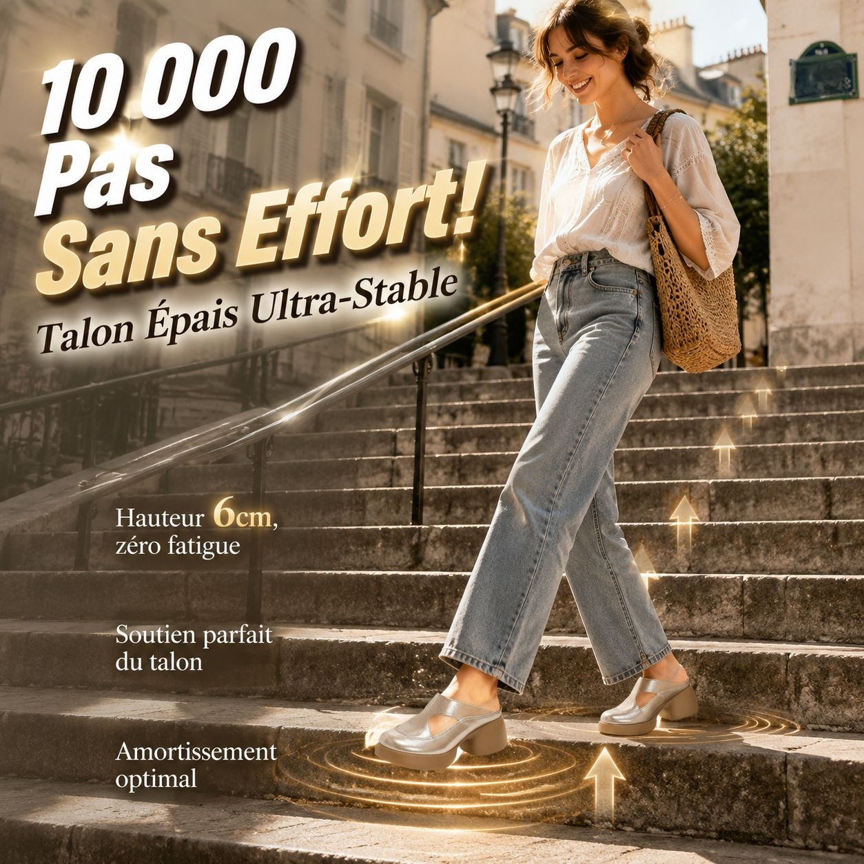 Sandales à talon large pour femme, bout fermé, idéales au quotidien