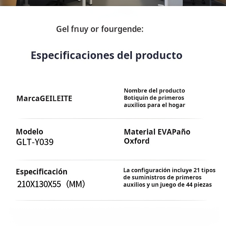 Botiquín de primeros auxilios EVA para hogar y exteriores, botiquín médico para coche