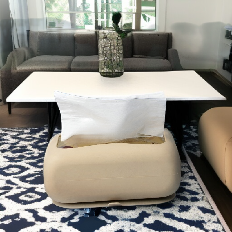 욕실 벽에 무타공으로 부착된 휴지통