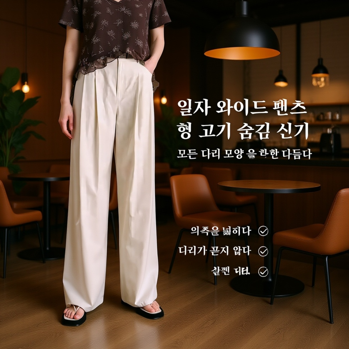 여성 와이드 슬랙스 정장바지