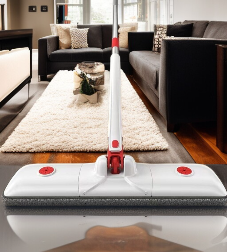 손세탁 가능한 게으름뱅이 밀대 사용 장면