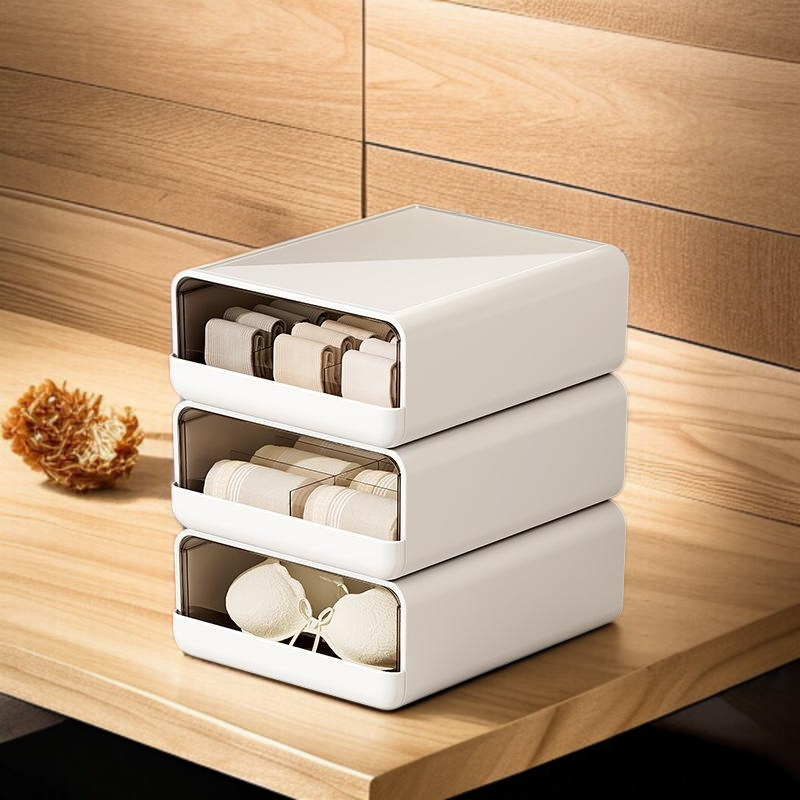 Household underwear socks storage box cabinet tea color drawer with partition dustproof large capaci