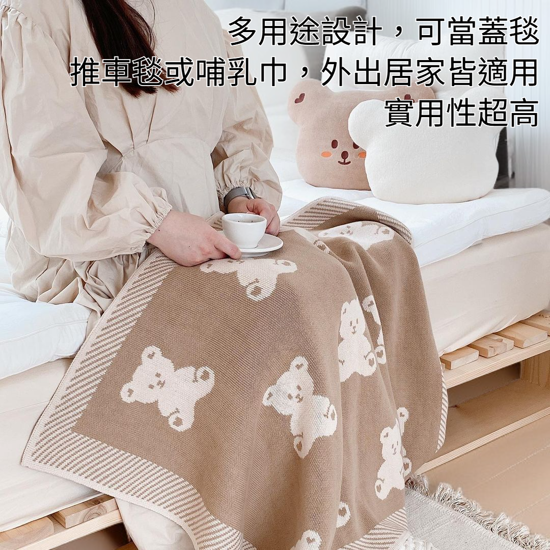 嬰兒使用加厚針織棉蓋毯溫馨場景