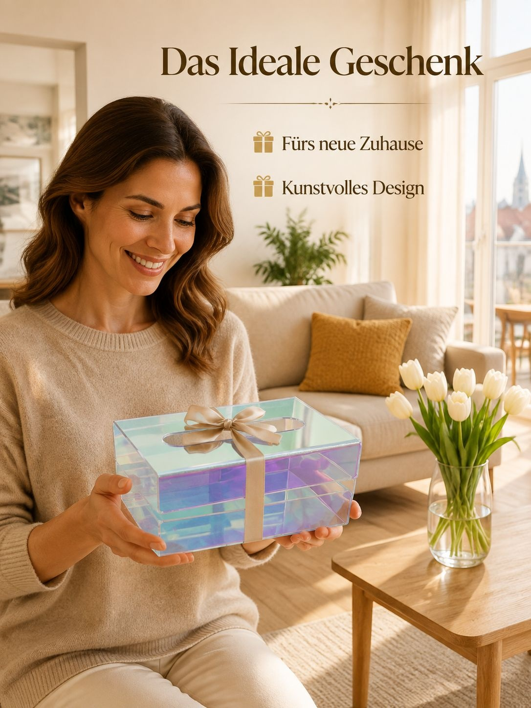 Transparente Aurora Taschentuchaufbewahrungsbox – Für Zuhause, Wohnzimmer, Tisch