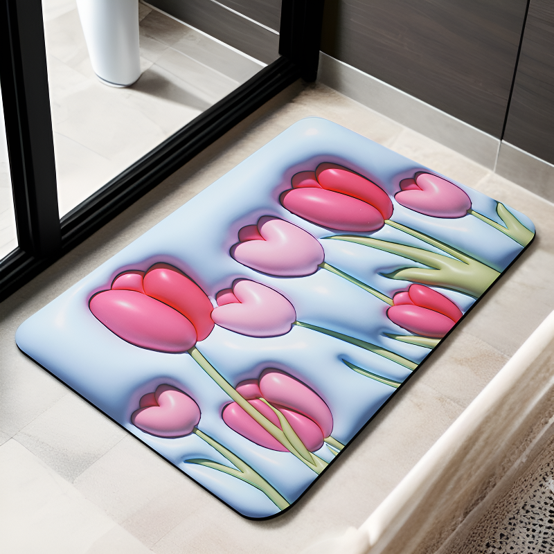 3D Diatomite Absorbent Non-slip Bathroom Door 