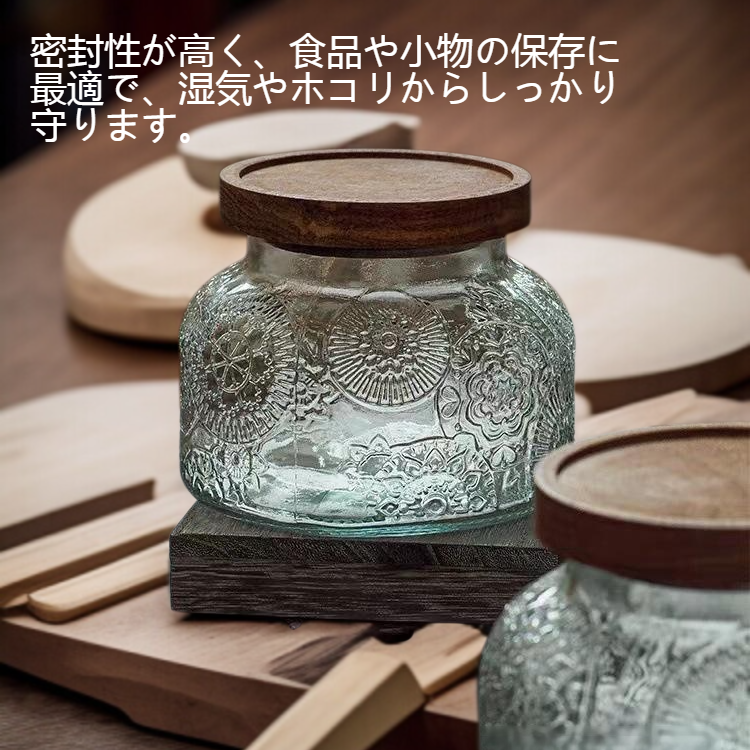 レトロガラス密封収納缶