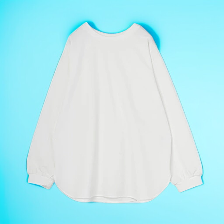 ベーシックカラー 丸襟 ロングスリーブ