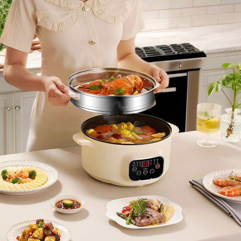 Integrated Electric Cooking Pot, Mini Electric Hot Pot, Suitable for Home and Students