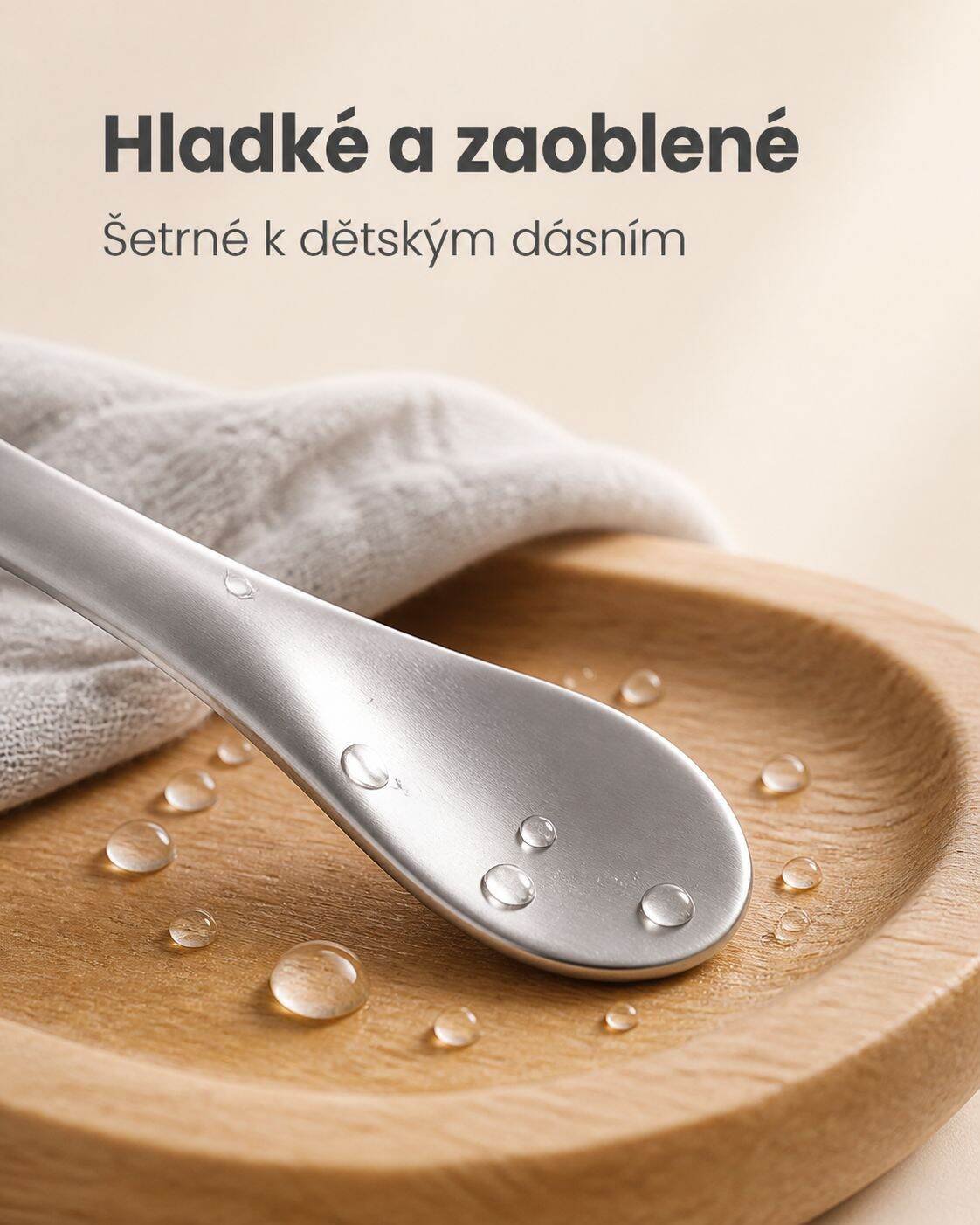 Nerezová lžička na ovocné pyré pro dětskou výživu