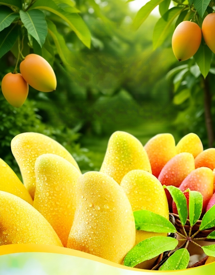 신선한 망고와 건망고 비교 이미지