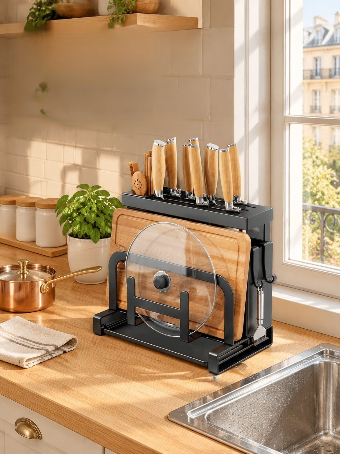 Porte-couteaux multifonction pour organiser les couteaux de cuisine