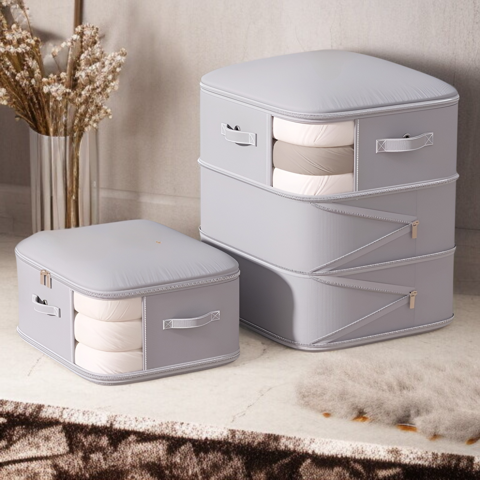 ダウンジャケット、キルト、シルクキルト用のキルト収納バッグ、冬物季節衣類や寝具収納バッグ用の特別な圧縮バッグ