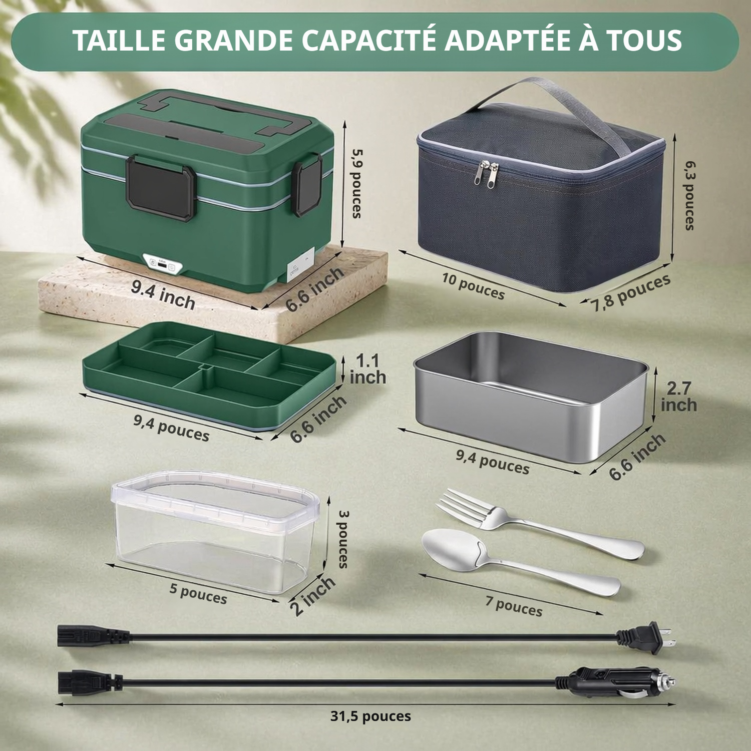 Boîte à déjeuner électrique portable