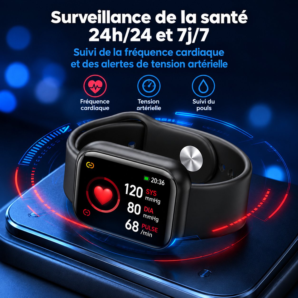 Bracelet intelligent multifonctionnel pour le suivi de la santé
