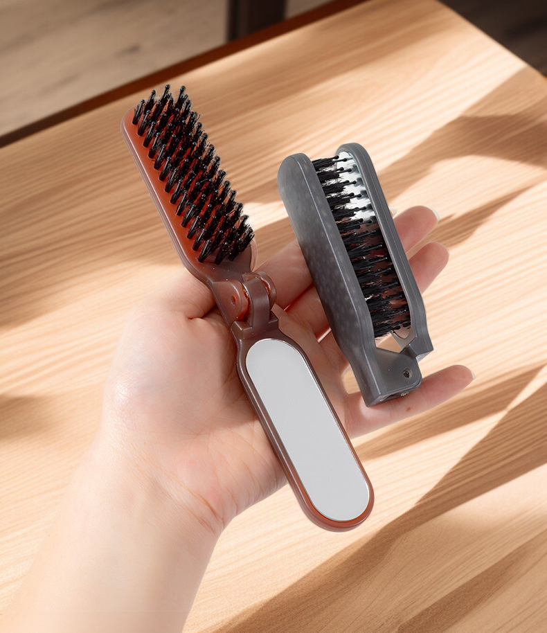 猪鬃毛梳子舒適握感設計