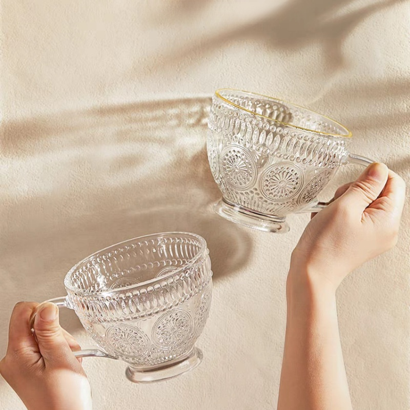 Household Clear Glass Breakfast Mug