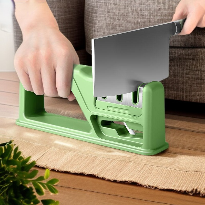 Praktischer und langlebiger Haushalts-Edelstahl-Messerschärfer – Küchengerät mit Schleifstein