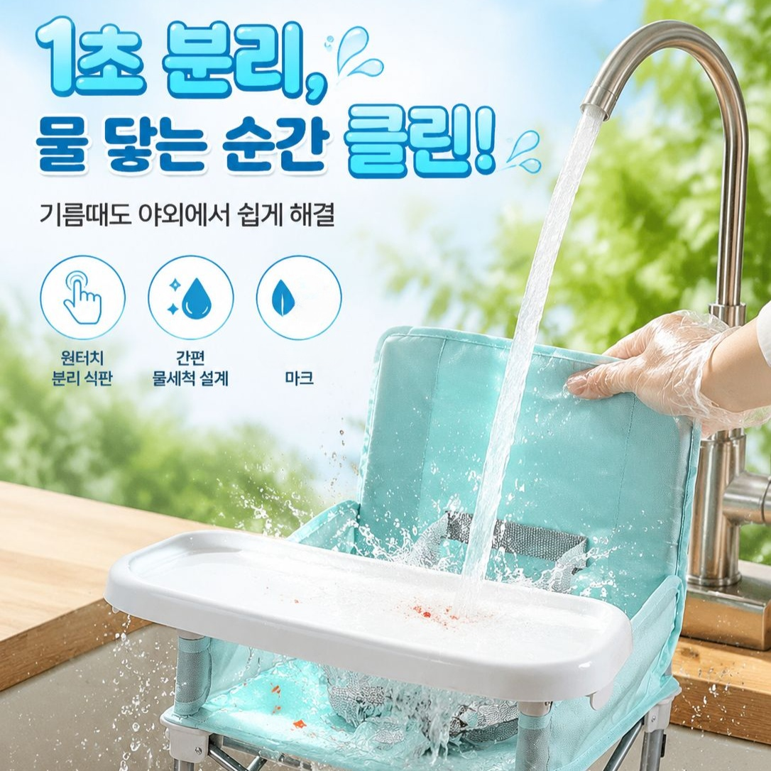 가볍고 휴대하기 쉬운 유아 야외 식사 접이식 다용도 비치체어
