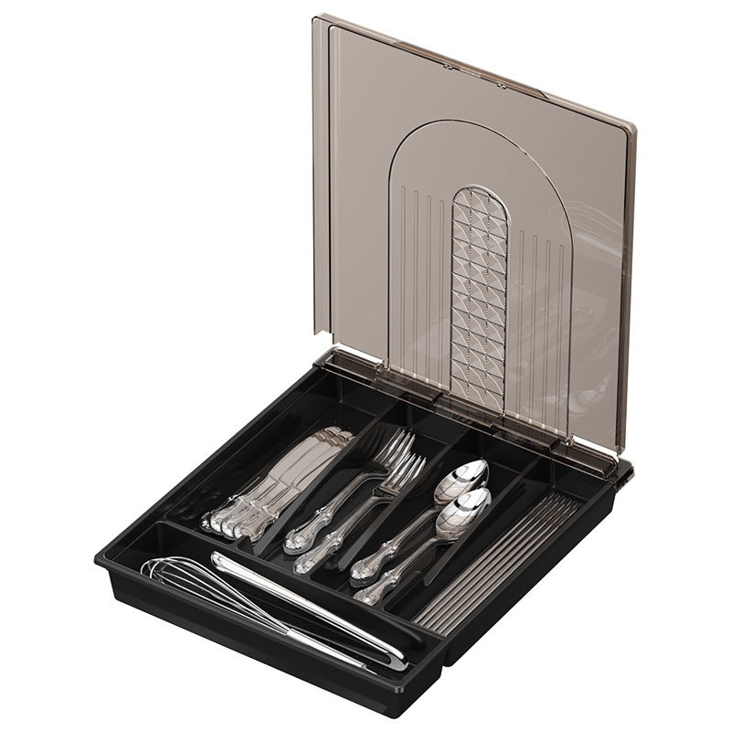 家用刀叉勺帶蓋防塵收納盒