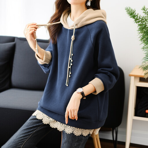 フード付きのパッド入りのセーターのジャケット緩い脂肪質の姉妹のセーターの女性大きいサイズの冬のセーター