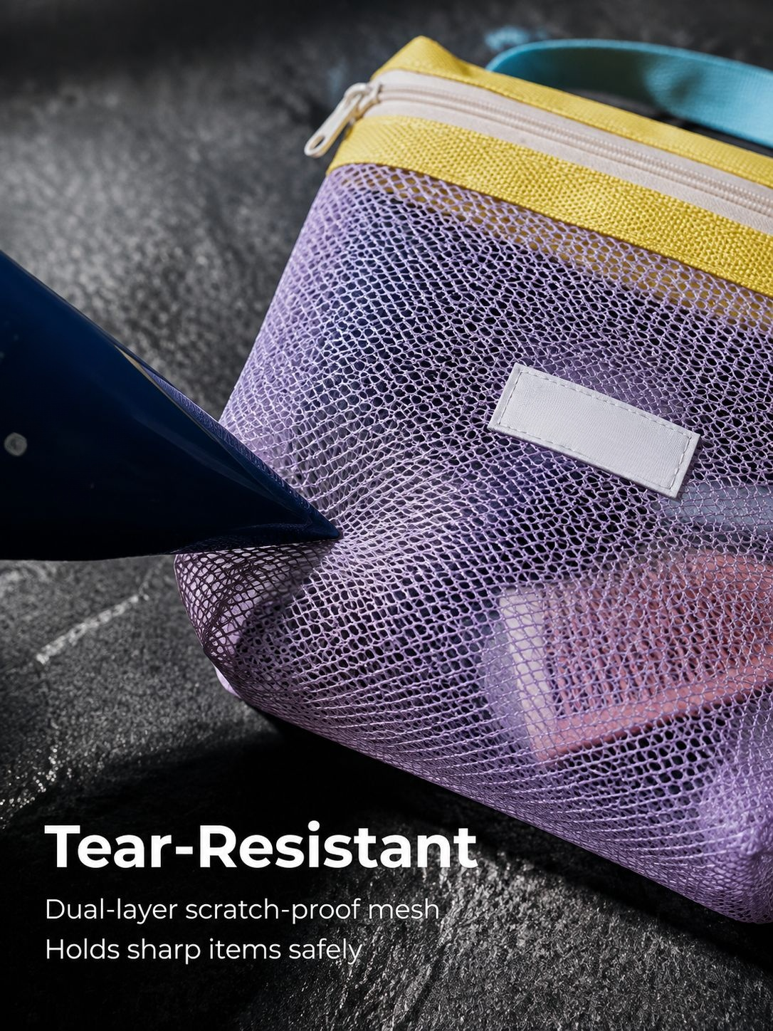 Well-organized interior compartments of the JMY portable mesh bag