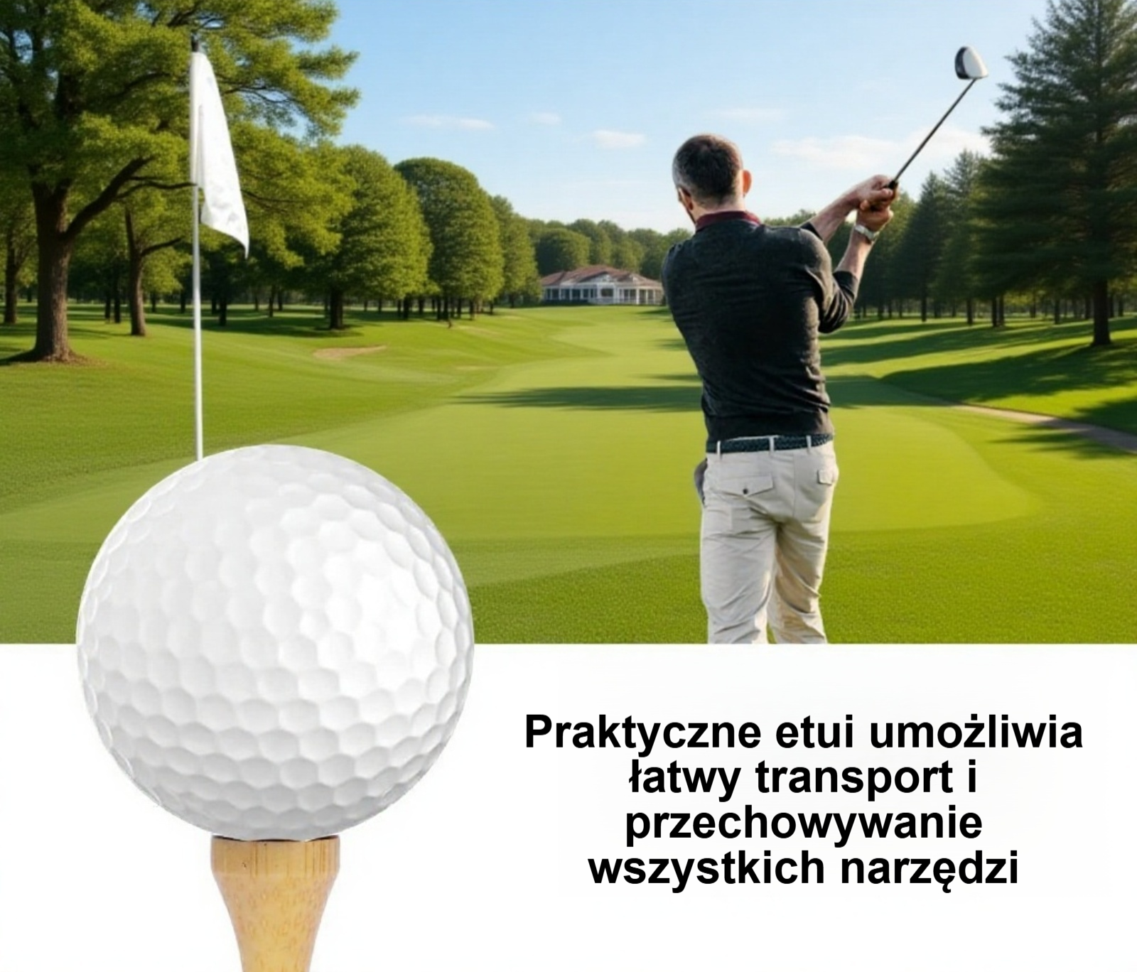 Akcesoria golfowe w praktycznym etui