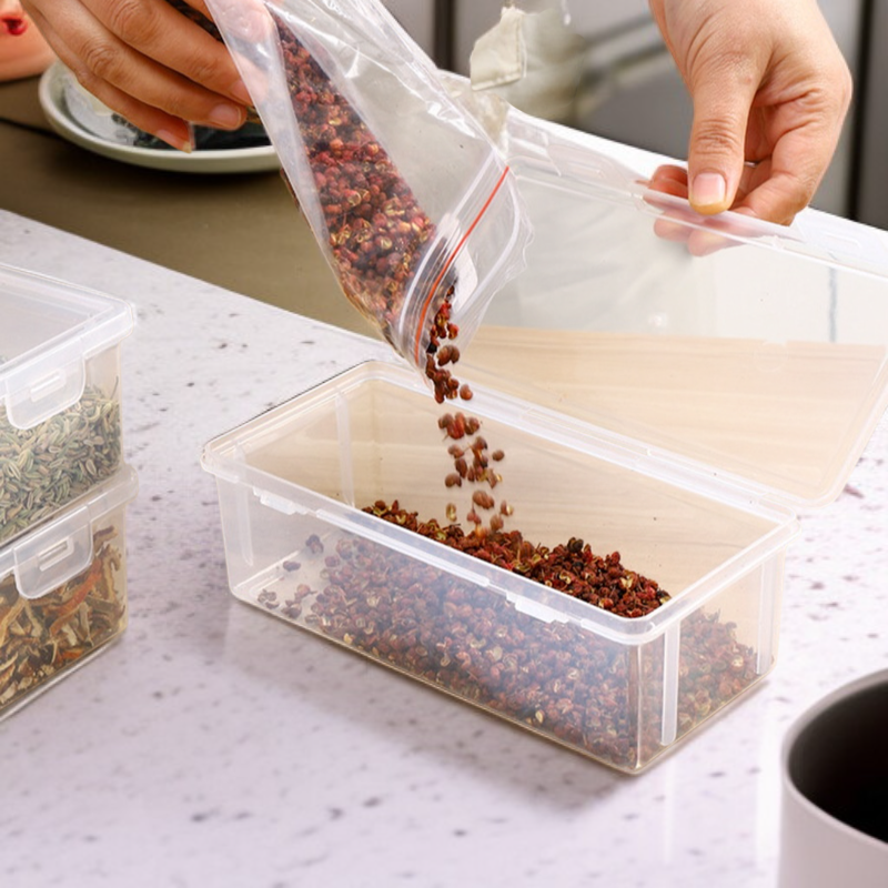 한식 향신료 보관함 식품용 플라스틱 사각 주방 계피 산초 팔각 재료 소분함