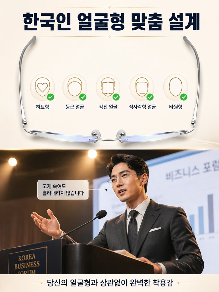 디자이너 감성의 세련된 스마트 변색 다초점 돋보기안경