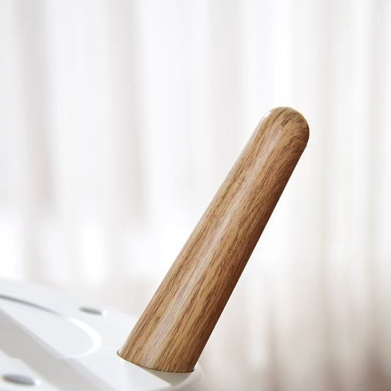 高腳原木風免彎腰垃圾桶