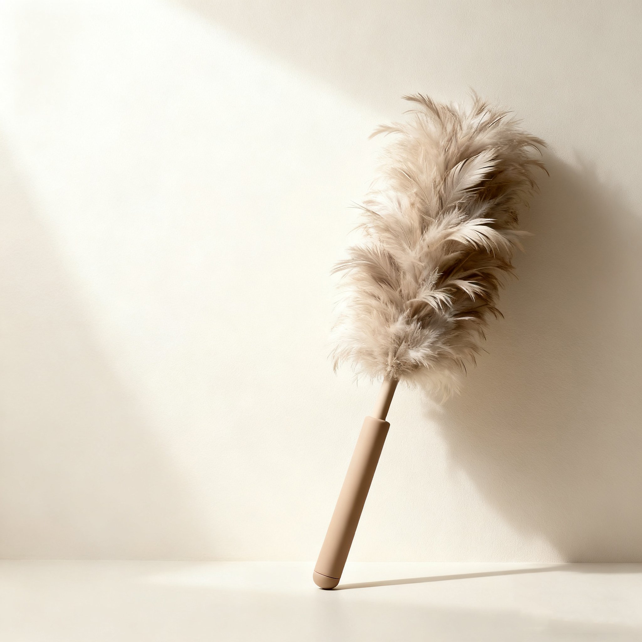 ほこり取りに最適な羽根ダスターの使用シーン