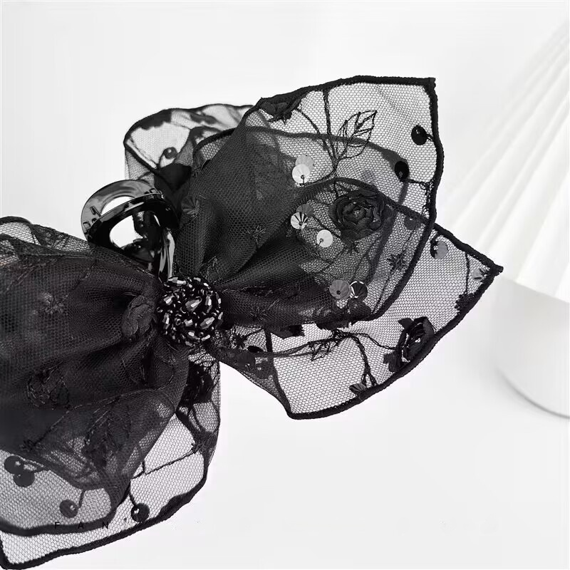 ローズ刺繍両面クリップ