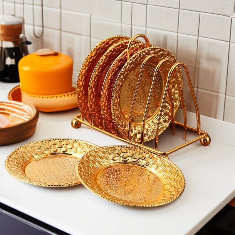 고급 금속 단열 차 매트 유럽 호텔 레스토랑 장식 서빙 트레이