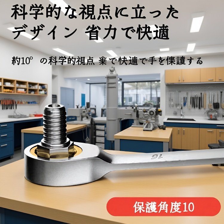 梅開 72歯 ラチェット両用スパナ