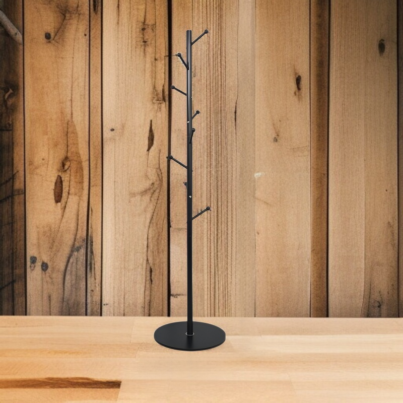 现代简约立式挂包架子法式铁管衣帽架底座挂烫机可用卧室