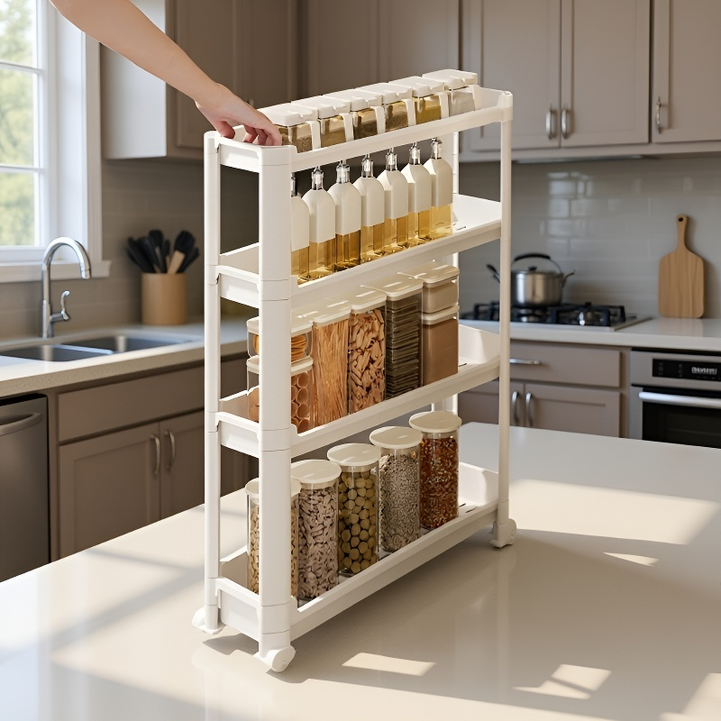 Moderní koupelnový organizér s více úložnými policemi