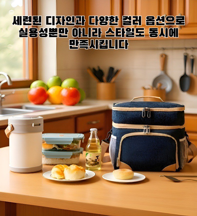 아이스팩 보관이 가능한 보온 가방 내부 모습