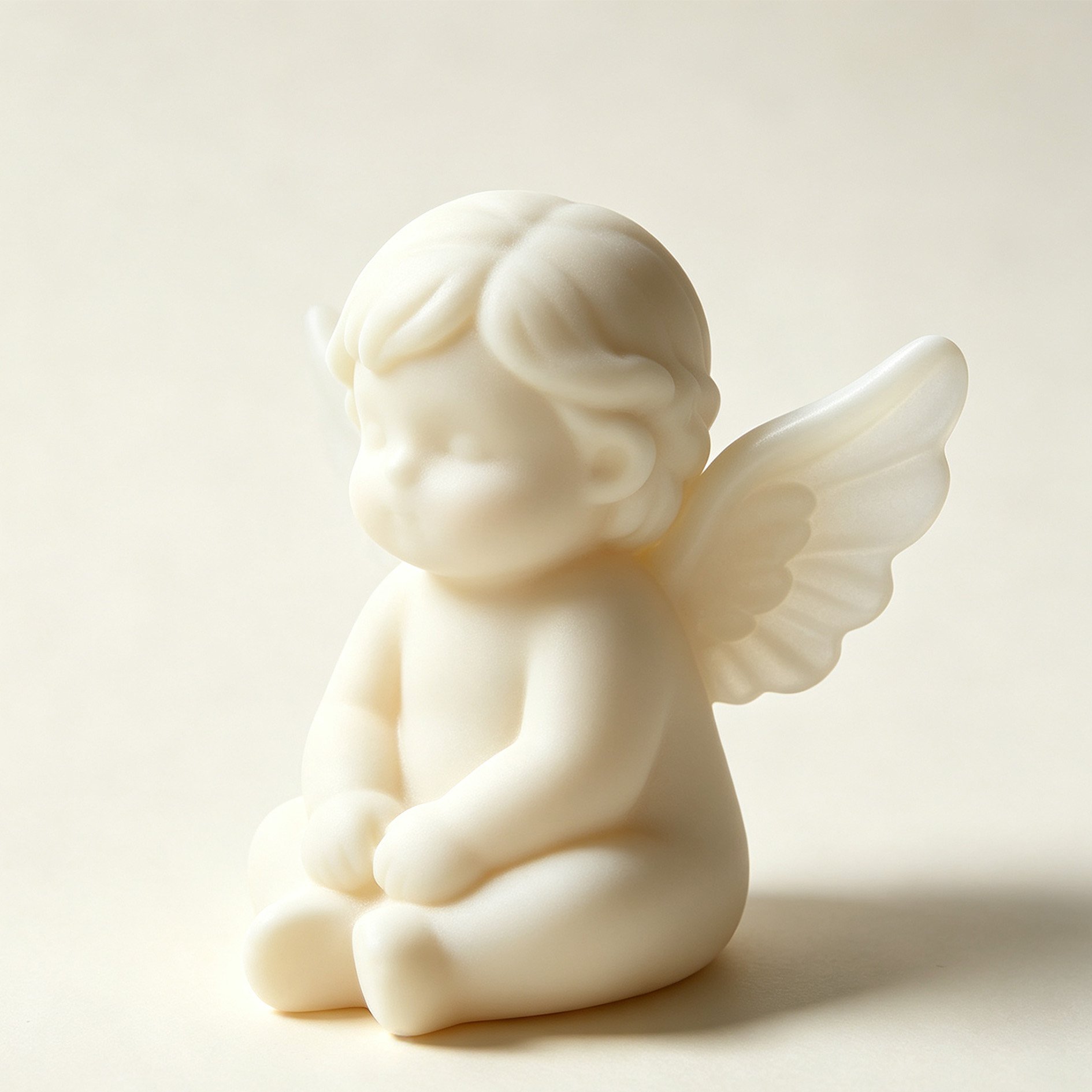 Handcrafted angel figurine made of ceramic
