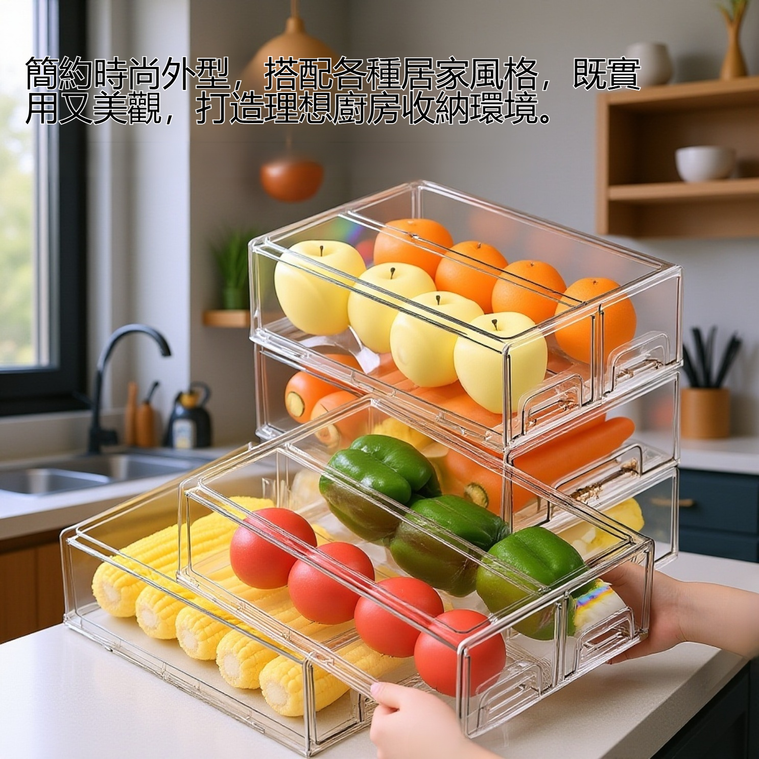抽屜式保鮮盒方便抽取食材特寫