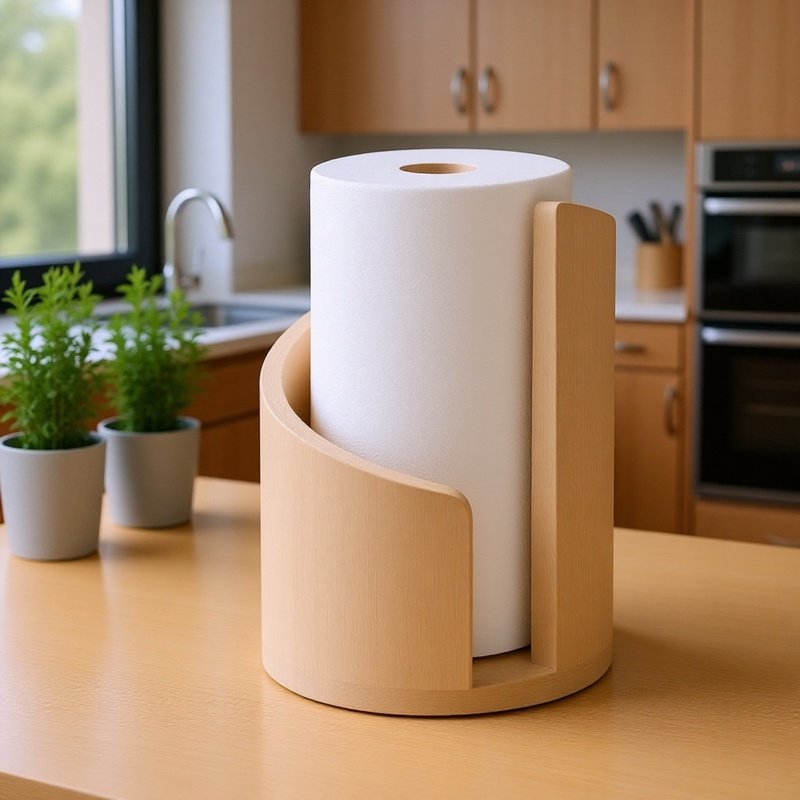 Round Wooden Decorative Tissue Holder for Home and Office