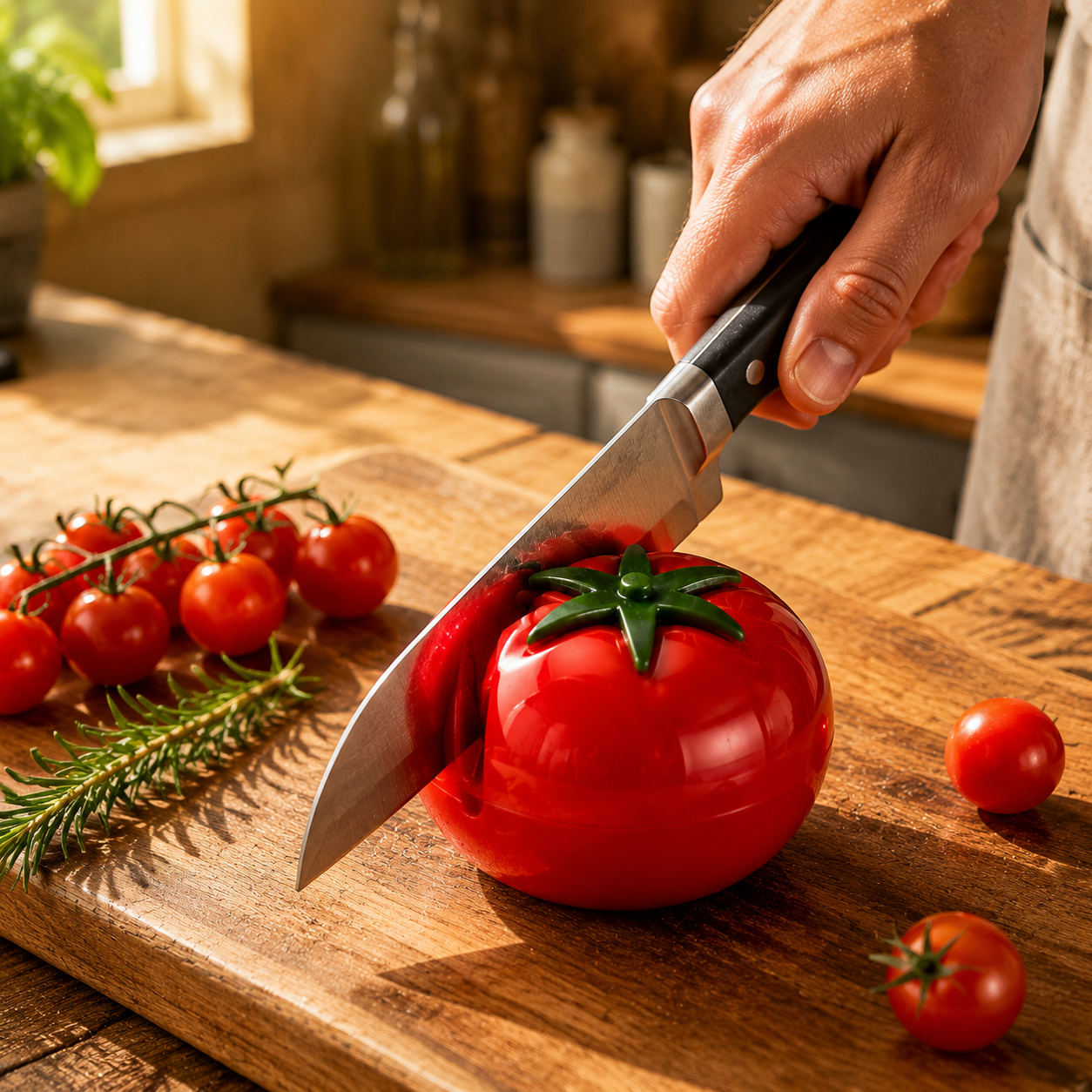 Tragbarer manueller Tomaten-Messerschärfer für die Küche, schneller Schleifstein