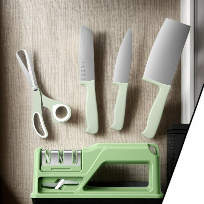 Praktischer und langlebiger Haushalts-Edelstahl-Messerschärfer – Küchengerät mit Schleifstein