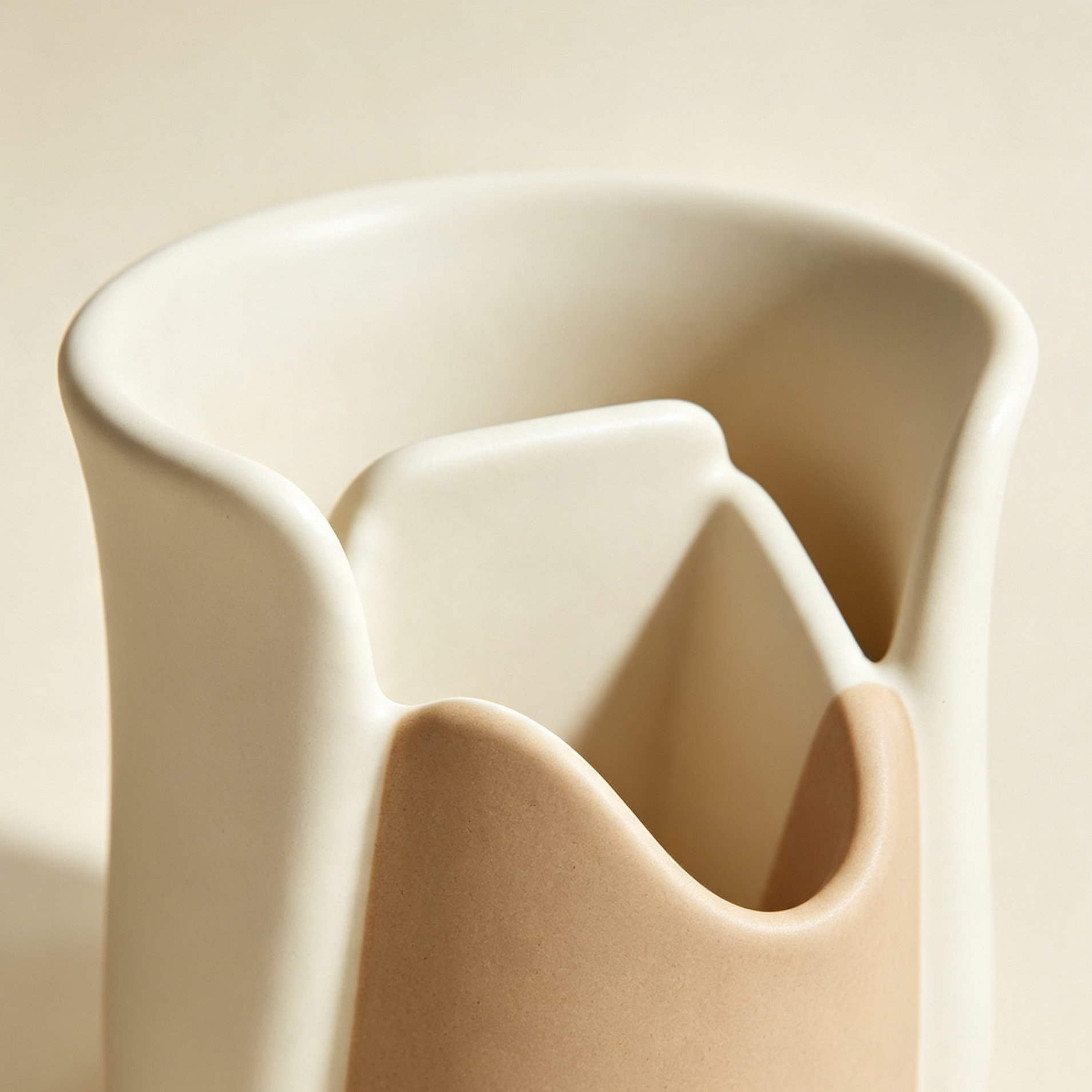 Irregularly shaped ceramic pen holders (3 pieces)