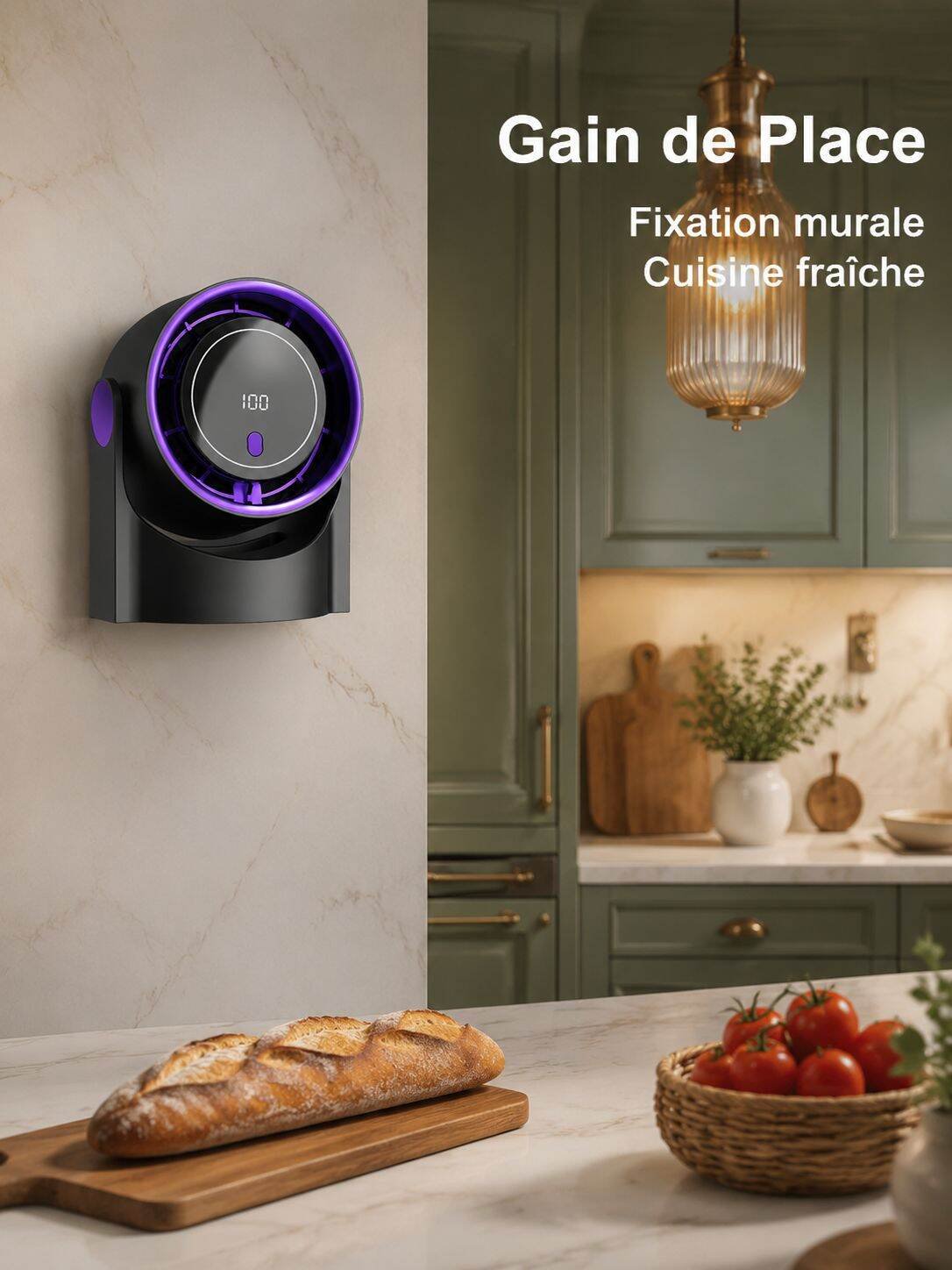 Ventilateur de climatisation 2-en-1 pour bureau et mur