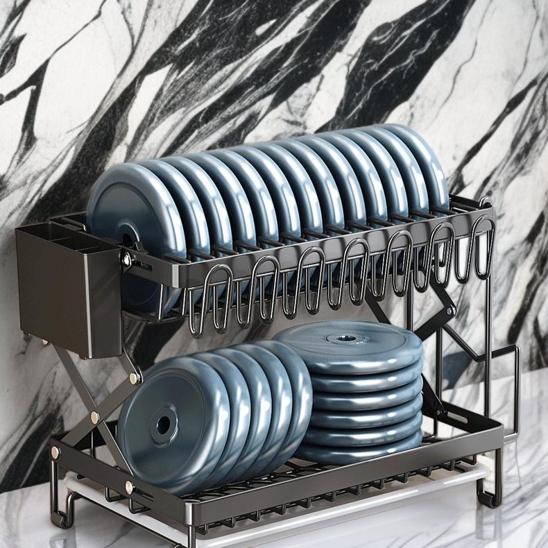 キッチン折りたたみ可能皿箸収納棚