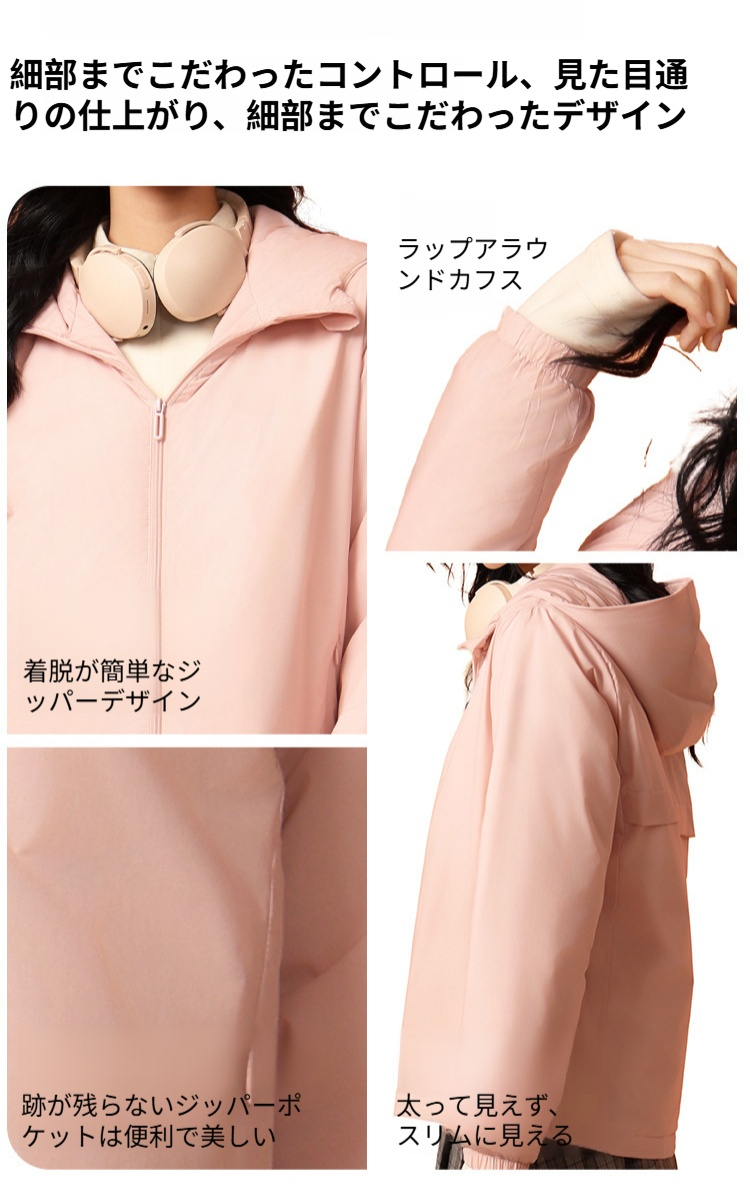 暖かい冬用ダウンコート詳細写真