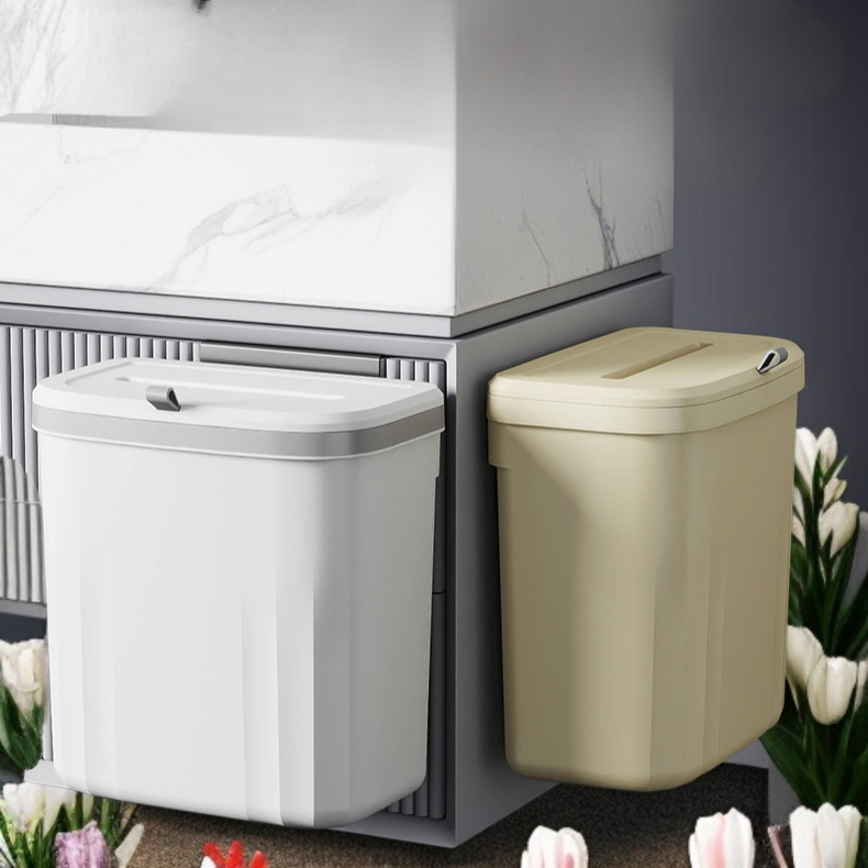 가정용 행거 휴지통 주방 벽걸이 휴지통 화장실 뚜껑 달린 휴지통 수납 주방 쓰레기통