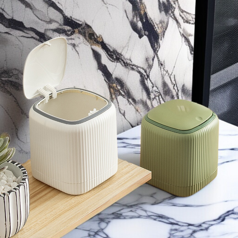 데스크톱 압축탄 덮개 쓰레기통