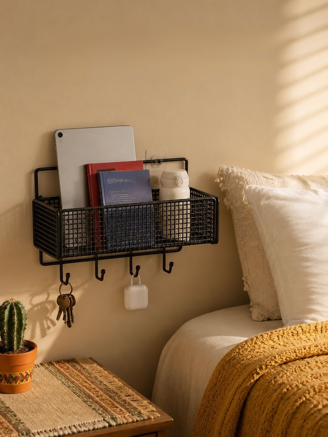 Organizador multifuncional para cabecera de cama