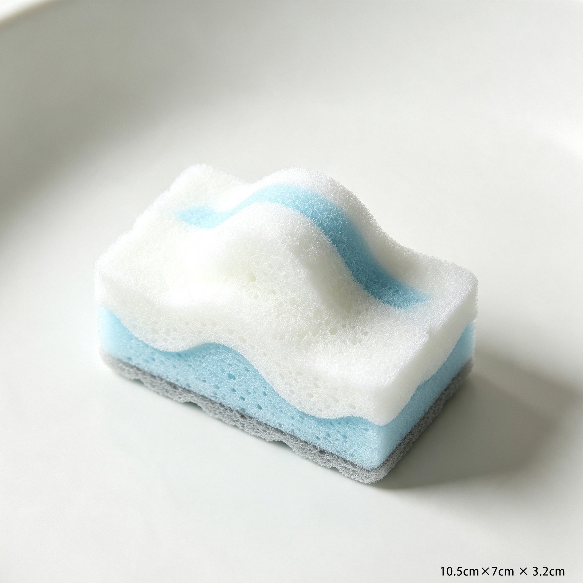 Unique kitchen sponge with mountain peak shape