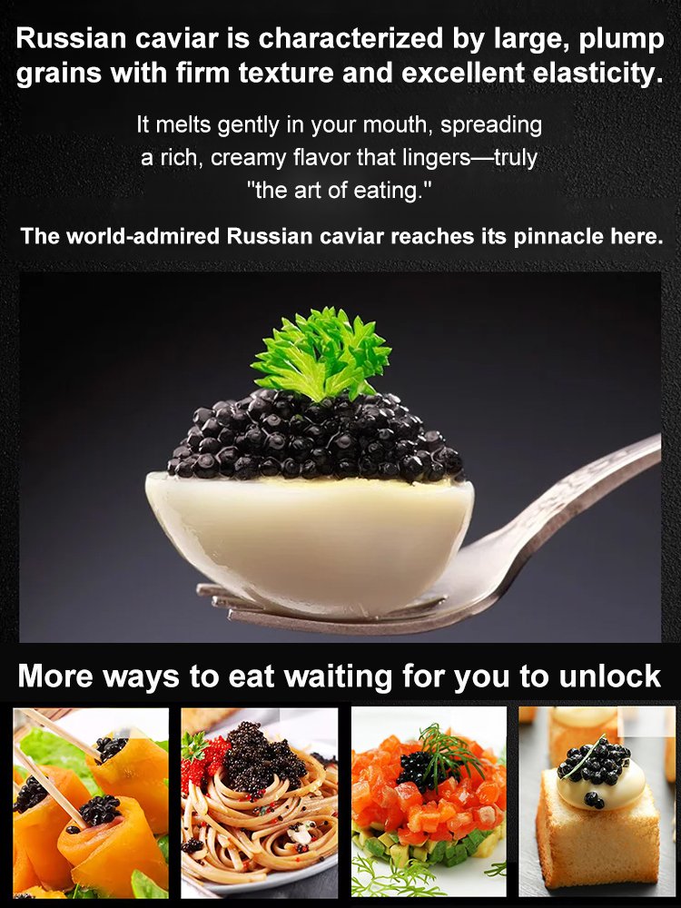 imported sturgeon black caviar